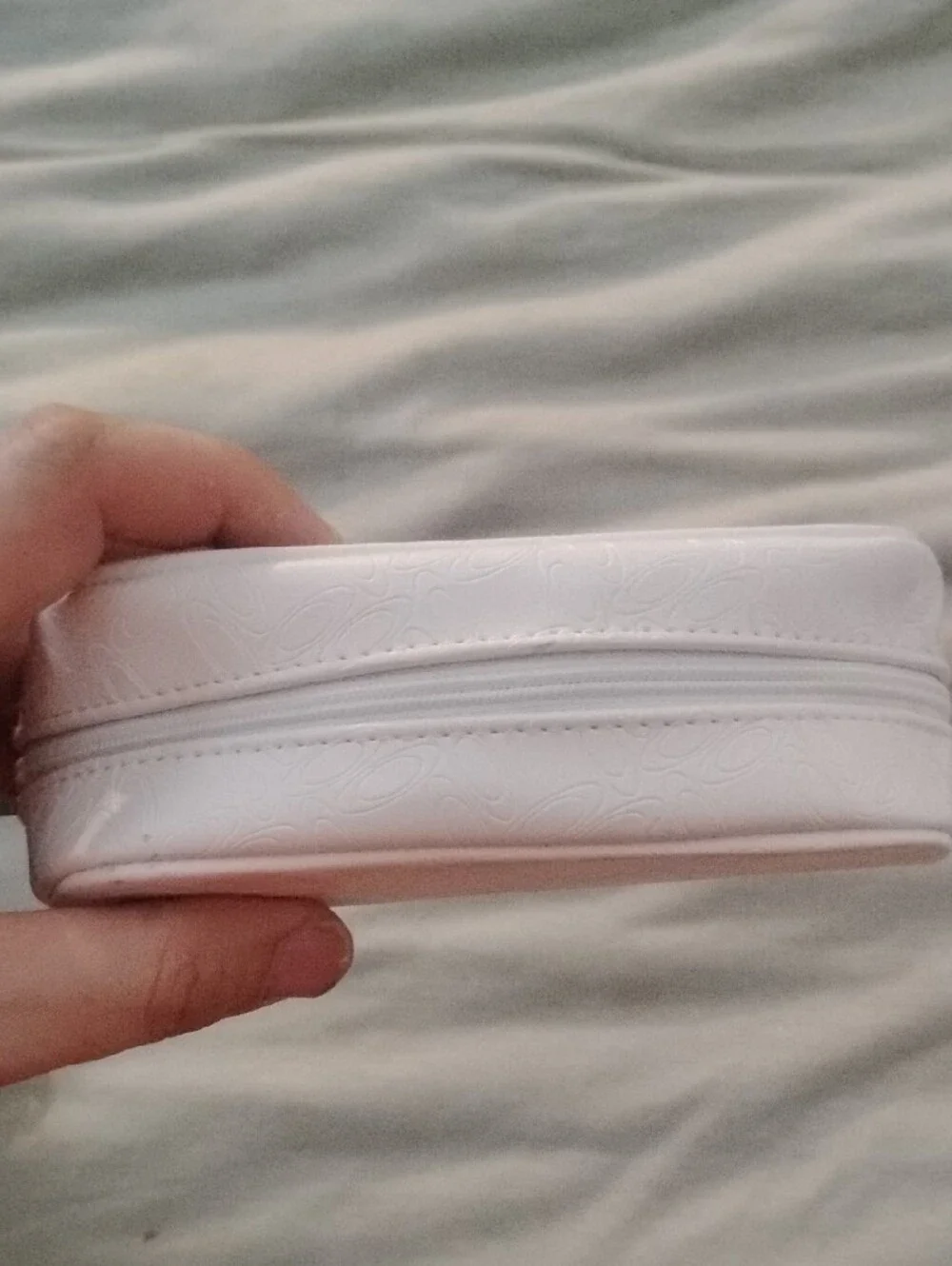 Oakley White Embossed Sunglasses Case with Wrist Strap